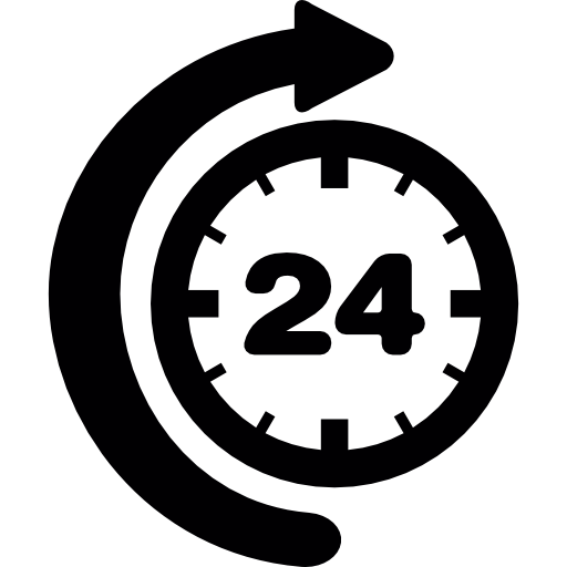 24 hour time with curve arrow